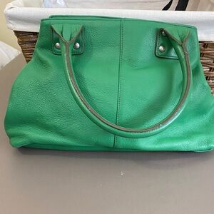 GAP Green Leather Tote Bag